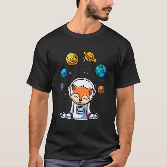 Juggle Fox Astronaut T-Shirt (Front)