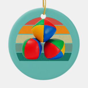 Juggler Balls Skittles Circus Concentration Skill Ceramic Tree Decoration