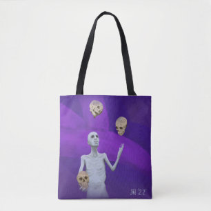 Juggler Juggling Skulls Fantasy Art Graphic Tote Bag