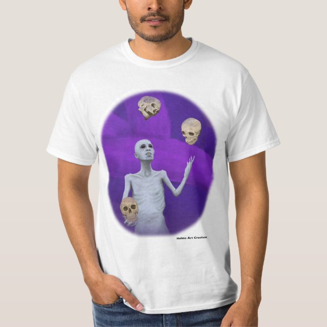 Juggler Juggling Skulls Fantasy Art Shirt (Front)