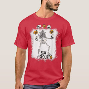 Juggler Spooky Skeleton Halloween Pumpkin Costume T-Shirt