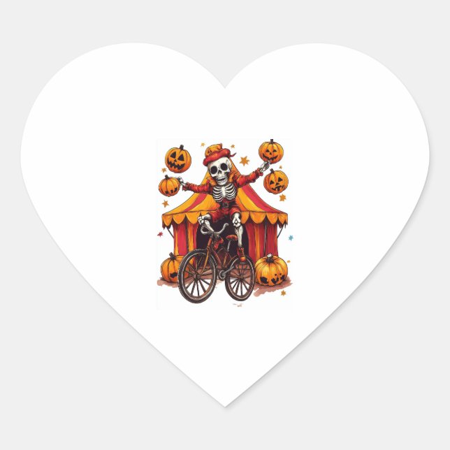 Juggling Bones � Hilarious Circus Skull Heart Sticker (Front)
