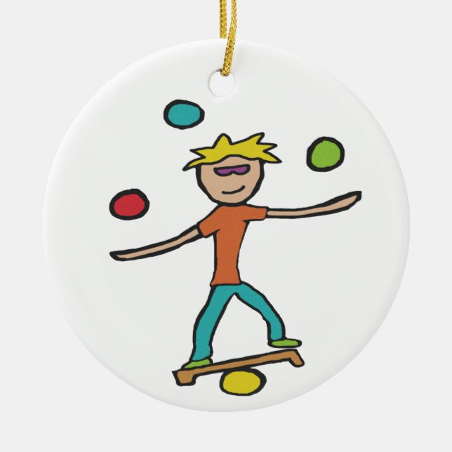 Juggling Ceramic Tree Decoration (Front)