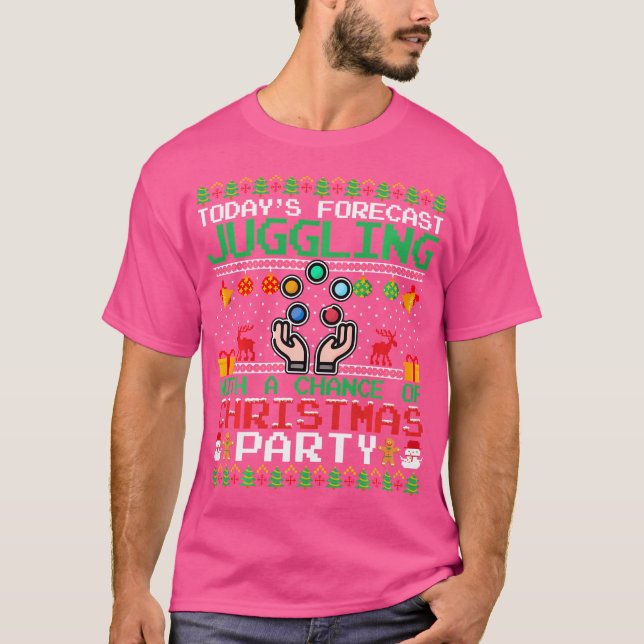 Juggling Christmas Party Juggling Juggler Ugly Chr T-Shirt (Front)