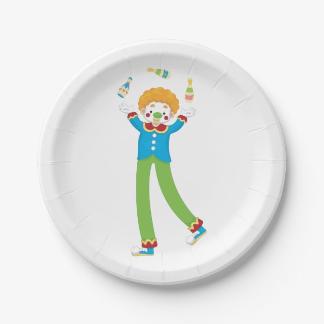 Juggling Clown Paper Plate (Front)