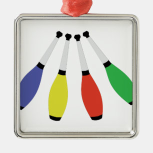 Juggling Clubs Metal Tree Decoration