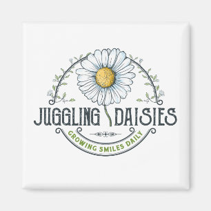 Juggling Daisies Logo Magnet