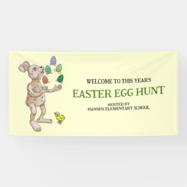 Juggling Easter Bunny Banner (Horizontal)