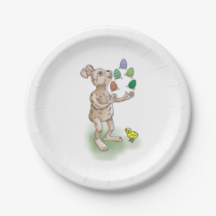 Juggling Easter Bunny Paper Plate