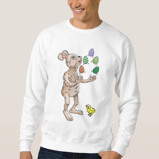 Juggling Easter Bunny Sweatshirt (Front)