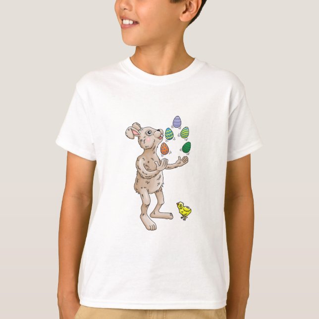 Juggling Easter Bunny T-Shirt (Front)