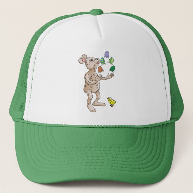 Juggling Easter Bunny Trucker Hat (Front)