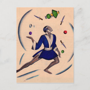 juggling juggler postcard