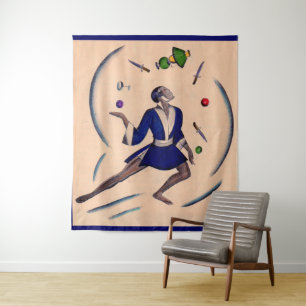 juggling juggler print tapestry