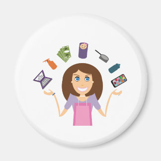 Juggling Mum (Brunette) Magnet