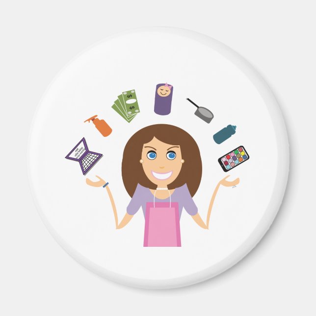 Juggling Mum (Brunette) Magnet (Front)