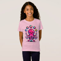 Juggling Octopus: Colorful 8-Bit Pixel Art