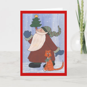 juggling santa holiday card