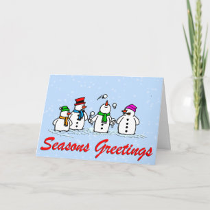 Juggling Snowmen Holiday Card