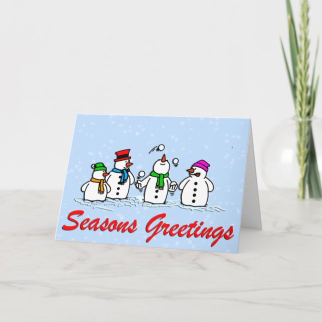 Juggling Snowmen Holiday Card (Front)