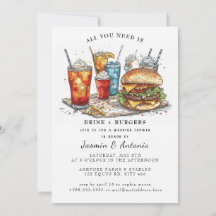 Juice and Burgers Invitation