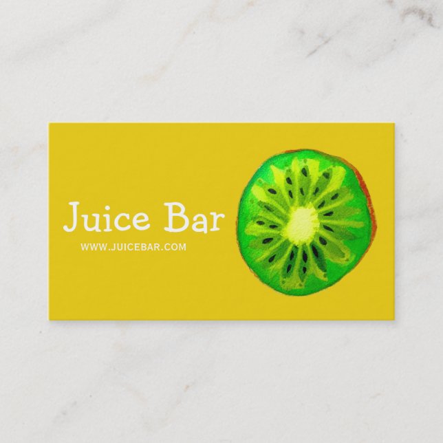 Juice Bar green health drinks business Card (Front)