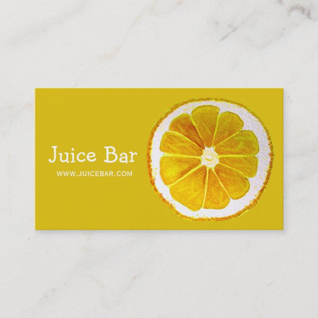Juice Bar green health drinks business Card (Front)