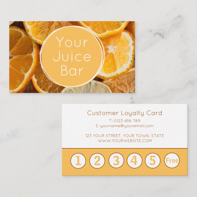 Juice Bar Loyalty Card (Front/Back)
