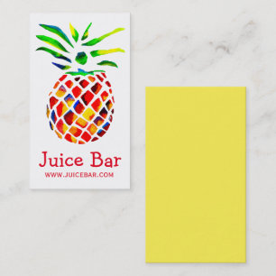 Juice Bar pineapple health drinks Business Card