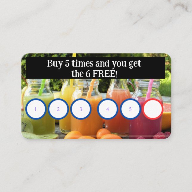 juice customer card  (Front)