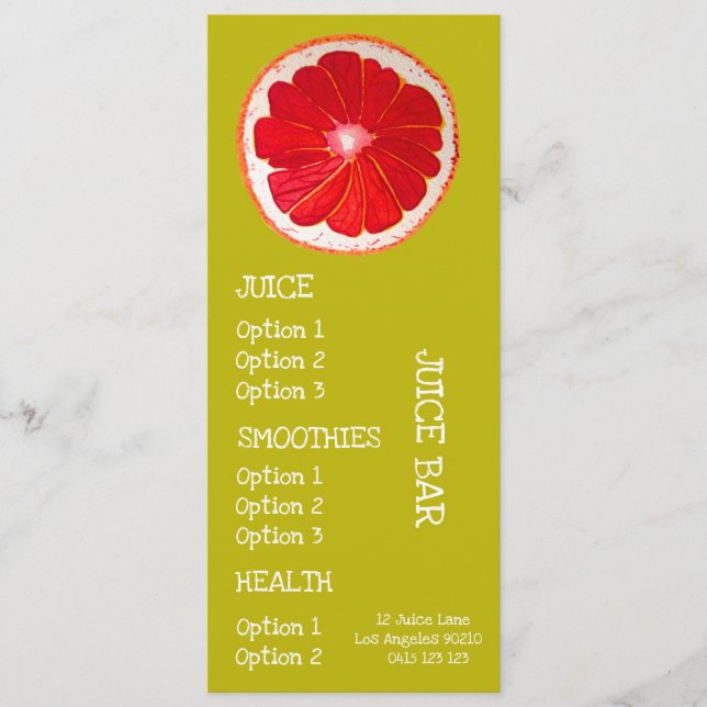 Juice health drinks Grapefruit fruit menu (Front)