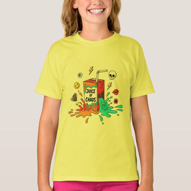 Juice of Chaos – Funny Pop Art Tee (Front)