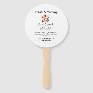 Juices & shakes restaurant business website social hand fan