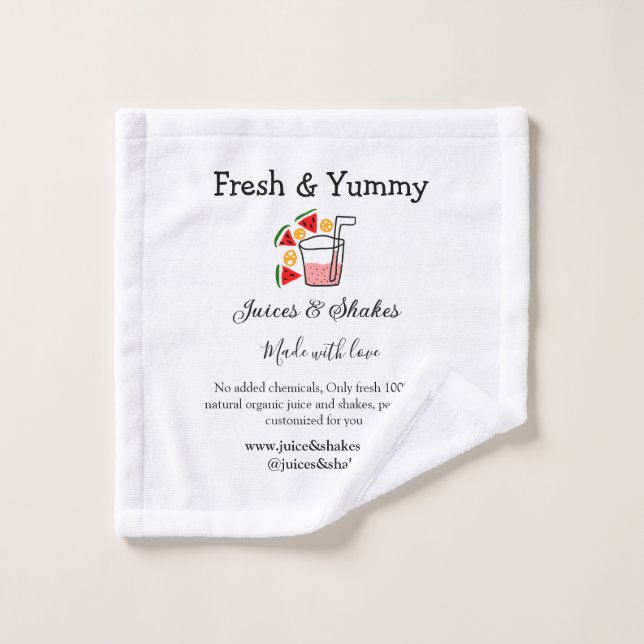 Juices & shakes restaurant business website social wash cloth (Wash Cloth)