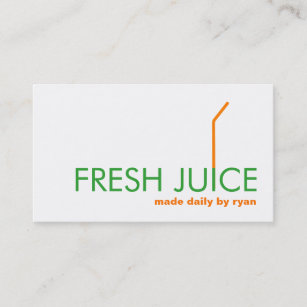 Juicing Juice Bar Company Orange Straw Logo Business Card