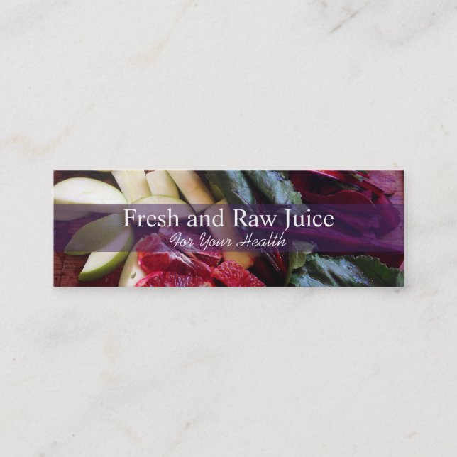 Juicing Nutritionist Food and Diet Health Mini Business Card (Front)