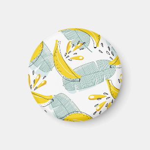 Juicy Bananas Bright Vintage Pattern Magnet