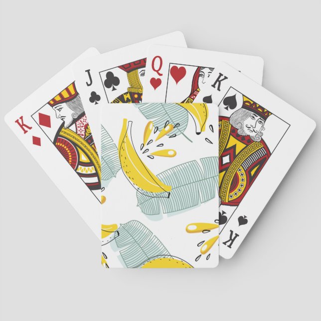 Juicy Bananas Bright Vintage Pattern Playing Cards (Back)