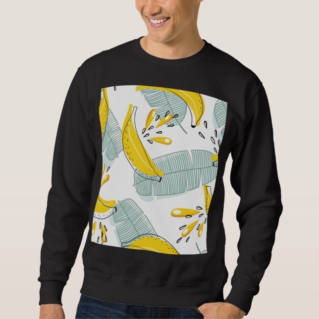 Juicy Bananas Bright Vintage Pattern Sweatshirt (Front)