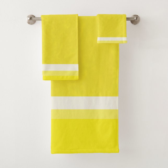 Juicy Citrus Lemon Fruit Slice Colours Bath Towel Set (Insitu)