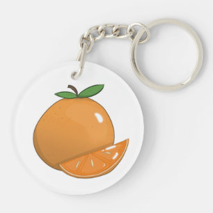 Juicy Citrus Orange Keychain Design 