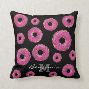 Juicy Delicious Pink Sprinkled Doughnut Cushion