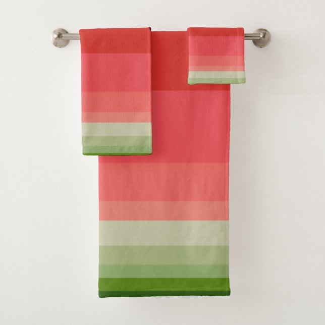 Juicy Delicious Ripe Watermelon With Seeds Design Bath Towel Set (Insitu)