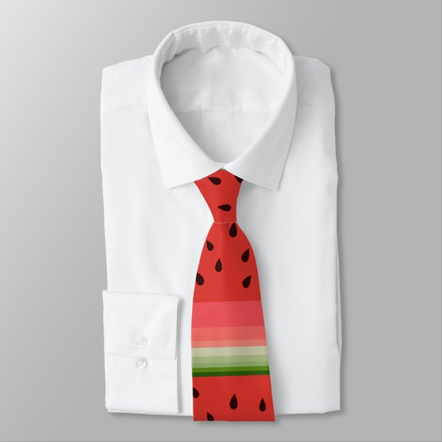 Juicy Delicious Ripe Watermelon With Seeds Design Tie (Tied)