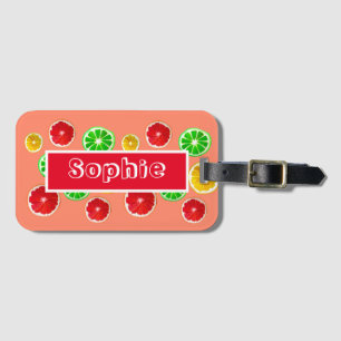 Juicy fruit colourful fruity pattern luggage tag