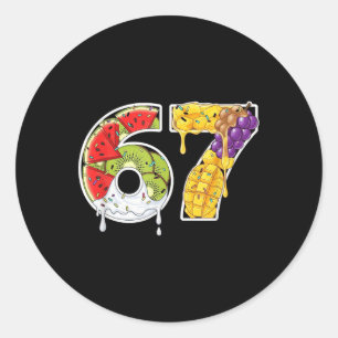 Juicy Fruit Number 67 Splash Fun Style Classic Round Sticker