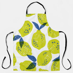 Juicy lemons: vintage seamless pattern. apron