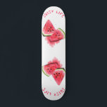 Juicy Life Watermelon Skateboard Gift - Your Text<br><div class="desc">Red Sweet Juicy Watermelon Pieces Tasty - Drawing Fresh Summer Fruit - Choose / Add Your Unique Text / Font / Colour - Make Your Special Gift - Resize and move or remove and add elements / image with customisation tool ! - Drawing and Design by MIGNED. You can also...</div>