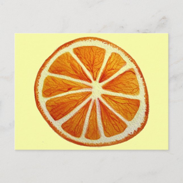 Juicy Orange watercolor fruit pop art Postcard (Front)
