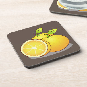 Juicy Oranges fruit art Coaster